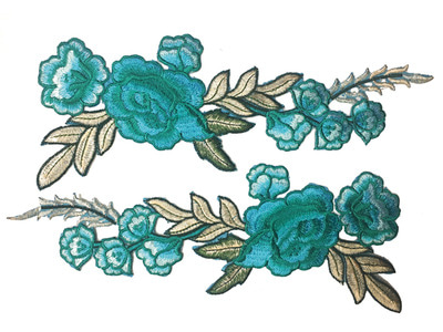 GRACE EMBROIDERED MOTIF - IRON ON BLUE
